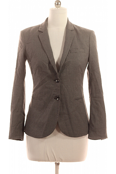 BENETTON Dámské polyesterové vypasované sako podzimní elegantní pruhované vzorované Velikost 42 | BENETTON | obrázek 2