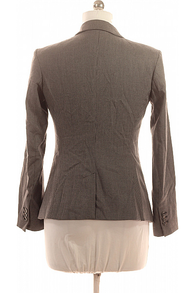 BENETTON Dámské polyesterové vypasované sako podzimní elegantní pruhované vzorované Velikost 42 | BENETTON | obrázek 3