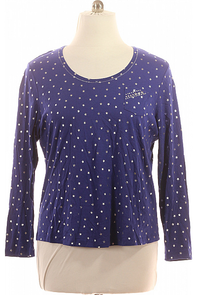 BETTY BARCLAY Dámské Modré Tričko Dlouhý Rukáv Hvězdy S Kapsou Velikost 46 | BETTY BARCLAY | obrázek 2