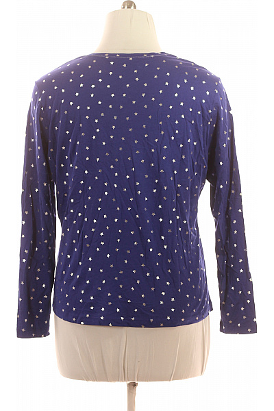 BETTY BARCLAY Dámské Modré Tričko Dlouhý Rukáv Hvězdy S Kapsou Velikost 46 | BETTY BARCLAY | obrázek 3