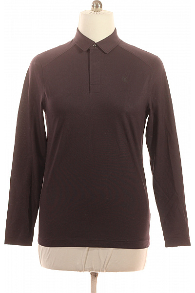 Bogner Pánské Tmavě Fialové Polo S Dlouhým Rukávem Jednobarevné Basic Vel. M
