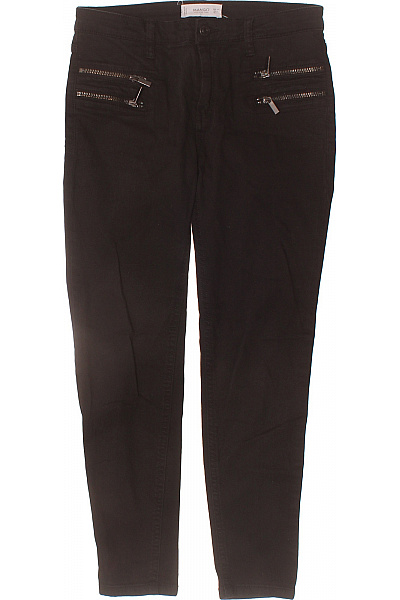 MANGO Dámské černé Skinny Džíny Se Zipy Velikost 36