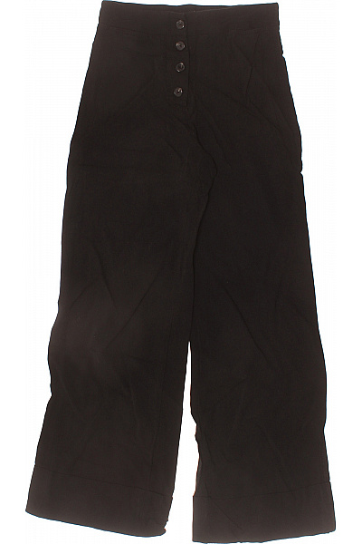 massimo dutti Dámské černé široké kalhoty s vysokým pasem elegantní volnočasové Velikost 34 | massimo dutti | obrázek 2