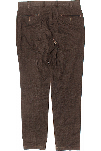 Hnědé společenské kalhoty rovné s puky ležérní do kanceláře Velikost 52 | Unimoda | obrázek 2