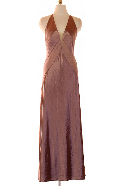 VERO MODA Dlouhé saténové večerní šaty za krk s hlubokým výstřihem Vel. S | VERO MODA | obrázek 2