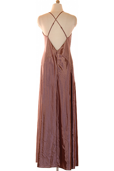 VERO MODA Dlouhé saténové večerní šaty za krk s hlubokým výstřihem Vel. S | VERO MODA | obrázek 3