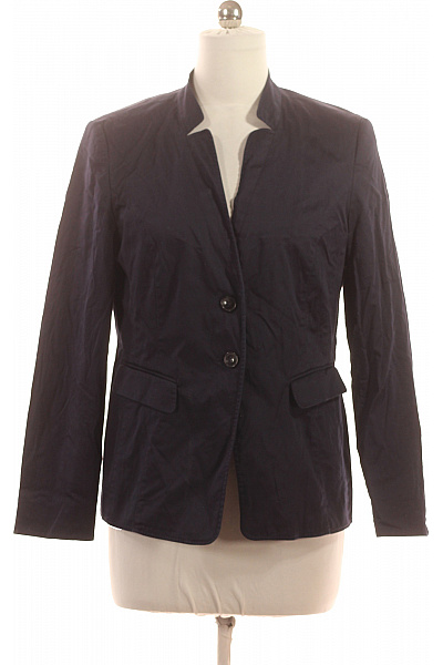 BETTY BARCLAY Bavlněný tmavě modrý blejzr vypasovaný ležérní bez límce na běžné nošení Vel. 42 | BETTY BARCLAY | obrázek 2