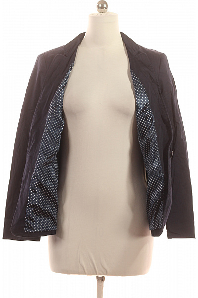 BETTY BARCLAY Bavlněný tmavě modrý blejzr vypasovaný ležérní bez límce na běžné nošení Vel. 42 | BETTY BARCLAY | obrázek 4