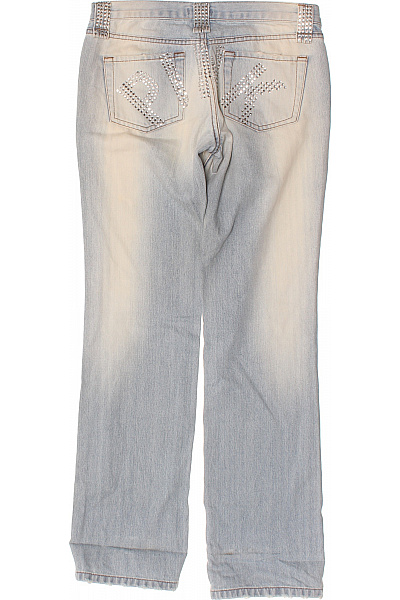 pinko Dámské bavlněné modré džíny seprané s kamínky rovné Vel. EU 29 | pinko | obrázek 2