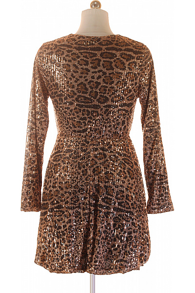 miss goodlife Dámské Hnědé Zvířecí Vzor Třpytivé Koktejlové Šaty Mini S Dlouhým Rukávem Velikost xl | miss goodlife | obrázek 2