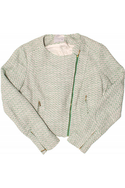 SuiteBlanco Krátké akrylové sako vzorované na zip ležérní jarní zelené bílé Vel. M | SuiteBlanco | obrázek 2