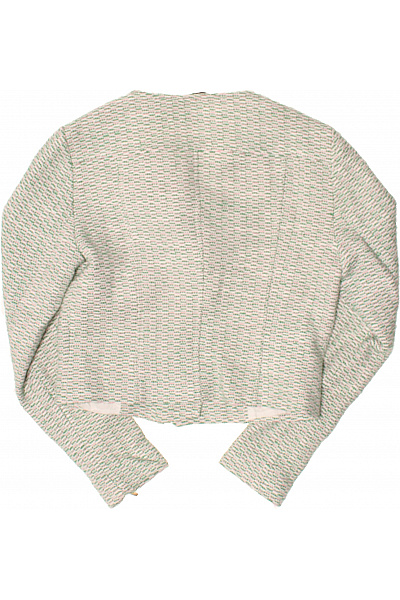 SuiteBlanco Krátké akrylové sako vzorované na zip ležérní jarní zelené bílé Vel. M | SuiteBlanco | obrázek 3