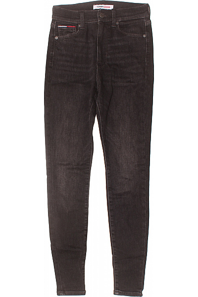 TOMMY HILFIGER Dámské černé Skinny Džíny Strečové úzké Seprané Velikost 25/30