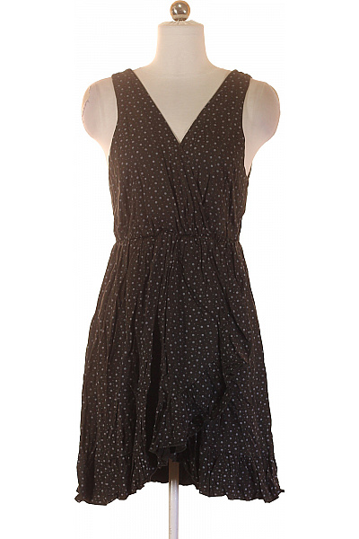 ZAUBERSTERN Černé viskózové puntíkované zavinovací mini šaty na ramínka letní volnočasové Velikost XS | ZAUBERSTERN | obrázek 2