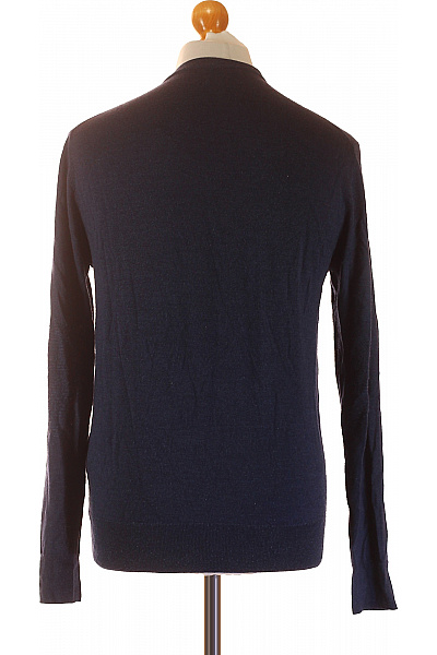 HACKETT Pánský vlněný tmavě modrý pulovr basic dlouhý rukáv Vel. m | HACKETT | obrázek 2