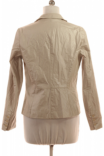 Street One Bavlněný béžový blejzr vypasovaný jednořadé s jedním knoflíkem jarní ležérní Vel. 40 | Street One | obrázek 3