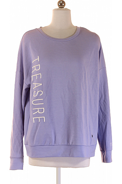 Key Largo Fialová Dámská Mikina Dlouhý Rukáv Crewneck Streetwear S Výšivkou Velikost S