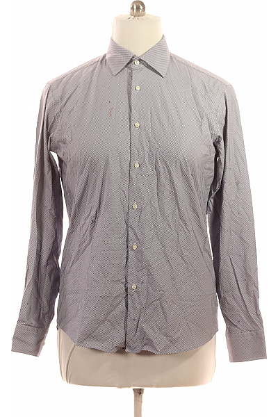 Hugo Boss Pánská Košile Dlouhý Rukáv Slim Fit Elegantní Vzorovaná šedá Vel. L