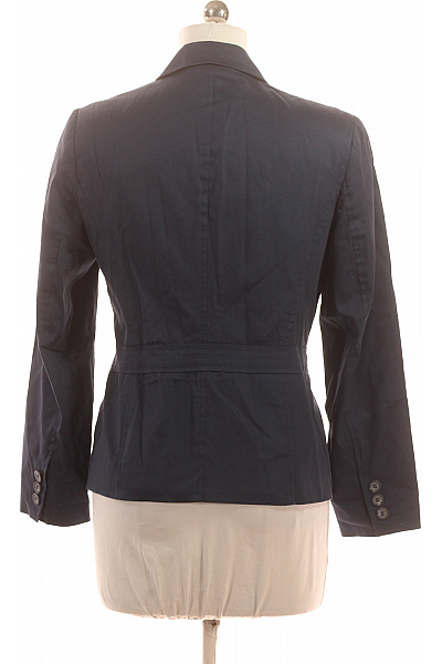 LUISA CERANO Dámský bavlněný modrý blejzr vypasovaný s páskem pruhované ležérní jarní Velikost 38 | LUISA CERANO | obrázek 3