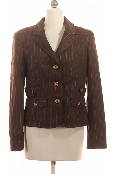 Teplé Dámské Sako Vlněné Hnědé Vel. 38 | APART | obrázek 2