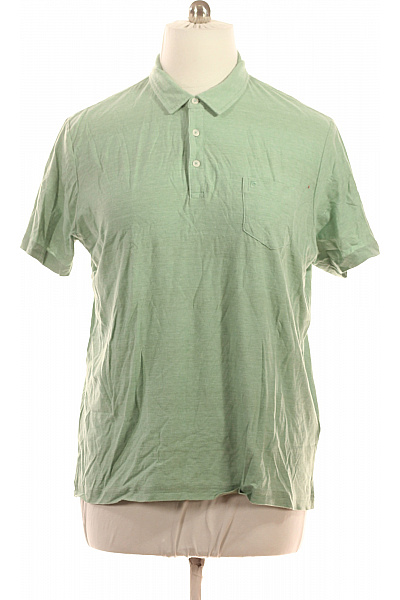 PIERRE CARDIN Pánské Světle Zelené Polo Tričko S Krátkým Rukávem A Kapsou Velikost Xxl