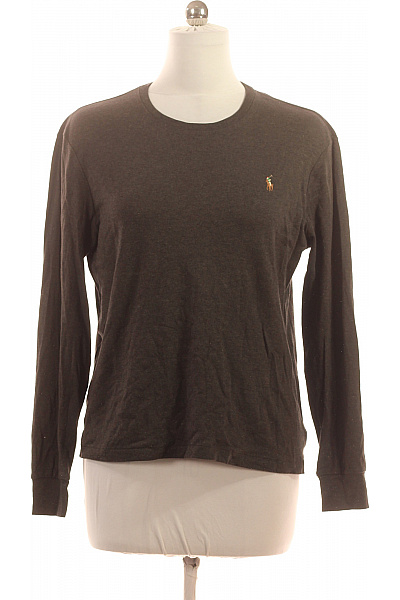 Ralph Lauren Dámské tmavě šedé tričko dlouhý rukáv basic s kulatým výstřihem s výšivkou Vel. M | Ralph Lauren | obrázek 2