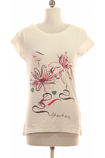 SKECHERS Dámské krémové tričko s krátkým rukávem a květinovým potiskem Velikost S | SKECHERS | obrázek 2