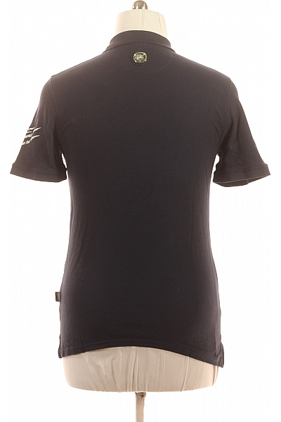 PLEIN SPORT Pánské tmavě modré polo tričko s krátkým rukávem a sportovním nápisem Vel. l | PLEIN SPORT | obrázek 2