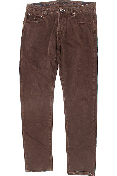 Tramarossa Pánské Hnědé Džíny Rovné Kapsy S Nášivkami Velikost 36