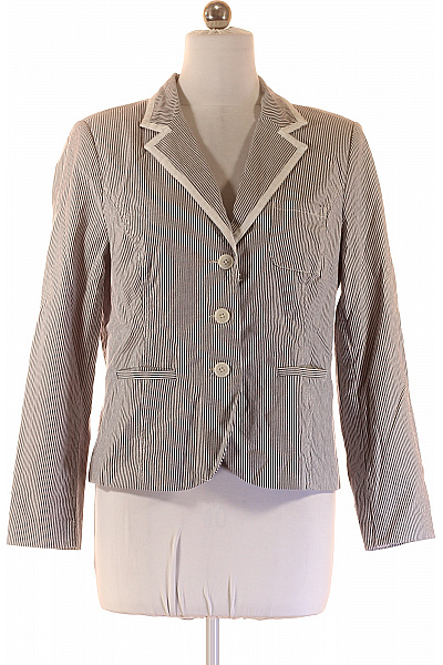 LINDEX Bavlněné sako dámské vypasované pruhované elegantní jarní business Velikost 46 | LINDEX | obrázek 2