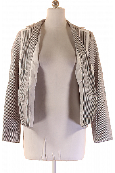 LINDEX Bavlněné sako dámské vypasované pruhované elegantní jarní business Velikost 46 | LINDEX | obrázek 4