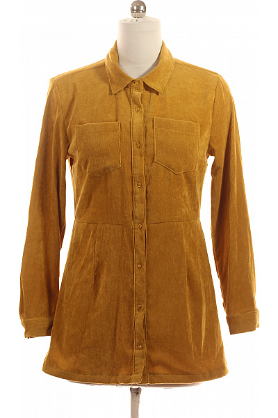 FISHERFIELD Dámská manšestrová košile žlutá dlouhý rukáv vypasovaná ležérní Vel. l | FISHERFIELD | obrázek 2