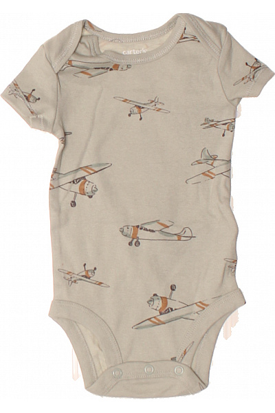 Carters Dětské Body S Potiskem Letadel Krátký Rukáv Béžové Vel. 3m