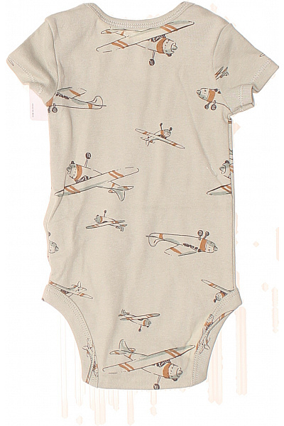 carters Dětské body s potiskem letadel krátký rukáv béžové Vel. 3m | carters | obrázek 2