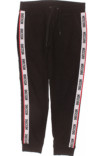 MOSCHINO Pánské bavlněné černé tepláky s bočním pruhem a logem pro volný čas Velikost m | MOSCHINO | obrázek 2