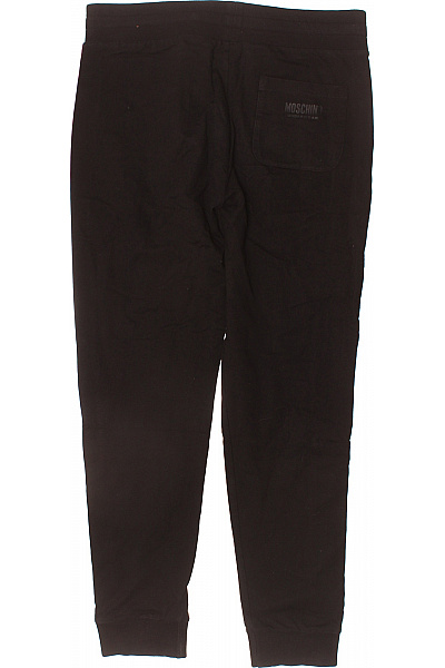 MOSCHINO Pánské bavlněné černé tepláky s bočním pruhem a logem pro volný čas Velikost m | MOSCHINO | obrázek 3