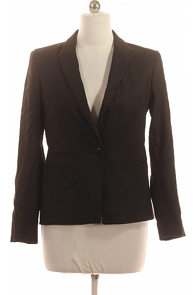 Next Černé polyesterové vypasované elegantní společenské sako jednořadé s jedním knoflíkem Vel. 42 | Next | obrázek 2