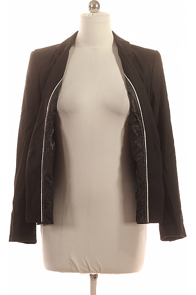 Next Černé polyesterové vypasované elegantní společenské sako jednořadé s jedním knoflíkem Vel. 42 | Next | obrázek 4