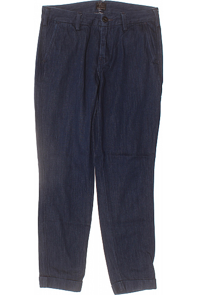 Lee  Dámské Bavlněné Tmavě Modré Džíny Volné Rovné Zkrácené Ohrnuté Vel. EU 26/31