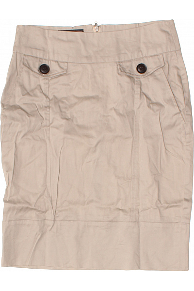 RAVEL Béžová business sukně ke kolenům s kapsami a vysokým pasem Vel. EU S | RAVEL | obrázek 2