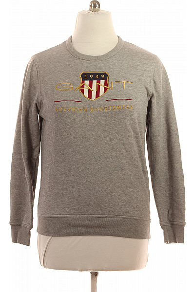 GANT Pánská šedá mikina bez kapuce s dlouhým rukávem a výšivkou sportovní Velikost xl | GANT | obrázek 2