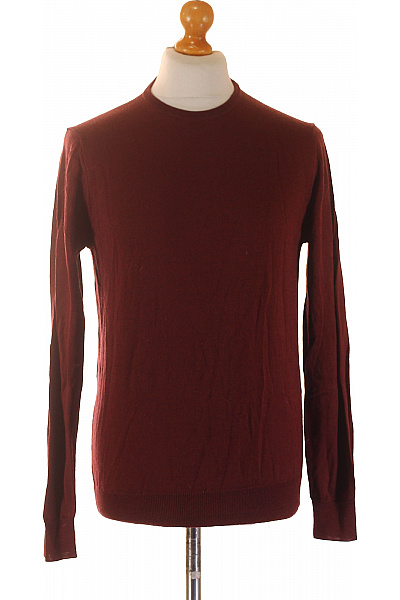 roberto cavalli Pánský bordó tenký základní svetr přes hlavu s dlouhým rukávem Velikost S | roberto cavalli | obrázek 2