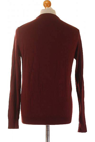 roberto cavalli Pánský bordó tenký základní svetr přes hlavu s dlouhým rukávem Velikost S | roberto cavalli | obrázek 3