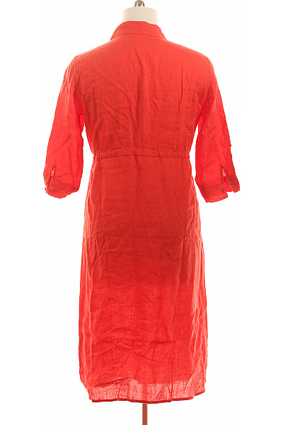 LAWRENCE GREY lněné šaty s páskem oranžové košilové volnočasové letní Vel. 40 | LAWRENCE GREY | obrázek 2