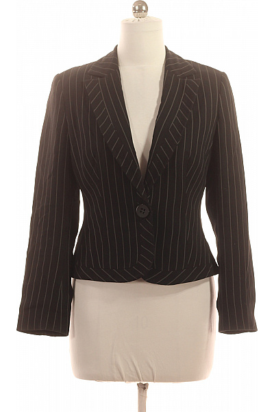 Marks & Spencer Dámský polyesterový vypasovaný blejzr černé pruhované elegantní business s jedním knoflíkem Vel. 12 | Marks & Spencer | obrázek 2