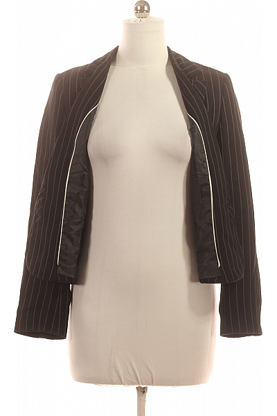 Marks & Spencer Dámský polyesterový vypasovaný blejzr černé pruhované elegantní business s jedním knoflíkem Vel. 12 | Marks & Spencer | obrázek 4