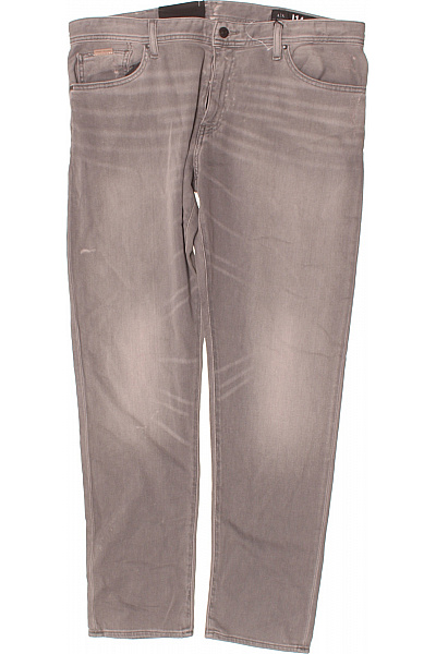 ARMANI Pánské šedé Rovné Džíny Seprané Klasické Volné Vel. 38