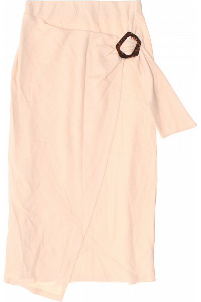 Dámská bavlněná midi sukně zavinovací asymetrická růžová elegantní Vel. EU 36 | Unimoda | obrázek 2