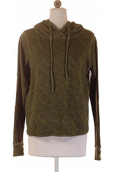 BETTER RICH Dámská Bavlněná Khaki Mikina S Kapucí Zvířecí Potisk Streetwear Velikost S