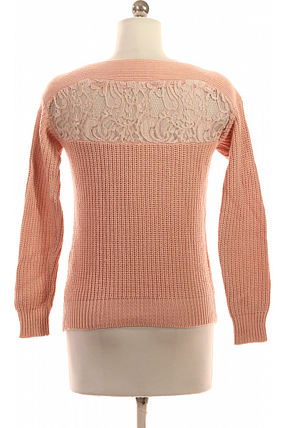 Guess Dámský růžový pletený pulovr s lodičkovým výstřihem a krajkou Velikost XS | Guess | obrázek 2